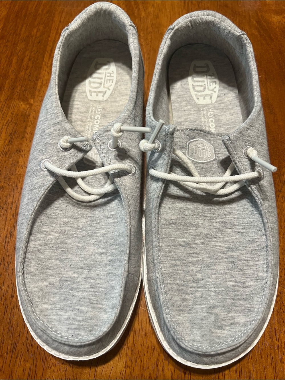 Hey Dude Wendy stretch Jersey Light Grey Slip-On Casual Boat Shoes